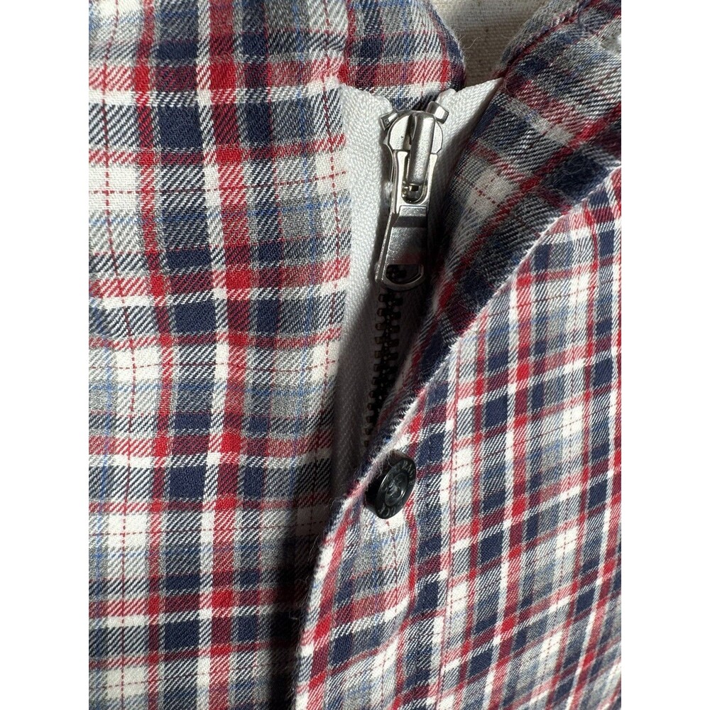 Teddy Stratford Shirt Mens Size 2 Red Blue Gray Check Zipfit Button Down - Picture 5 of 8